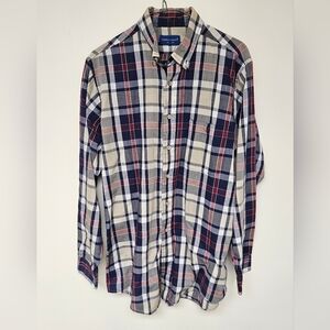 Towncraft Navy and Red Plaid Button-Down Shirt